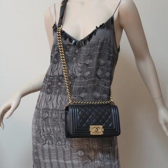 CHANEL Boy Small Black Aged Gold Hardware Bag - Picture 4 of 8